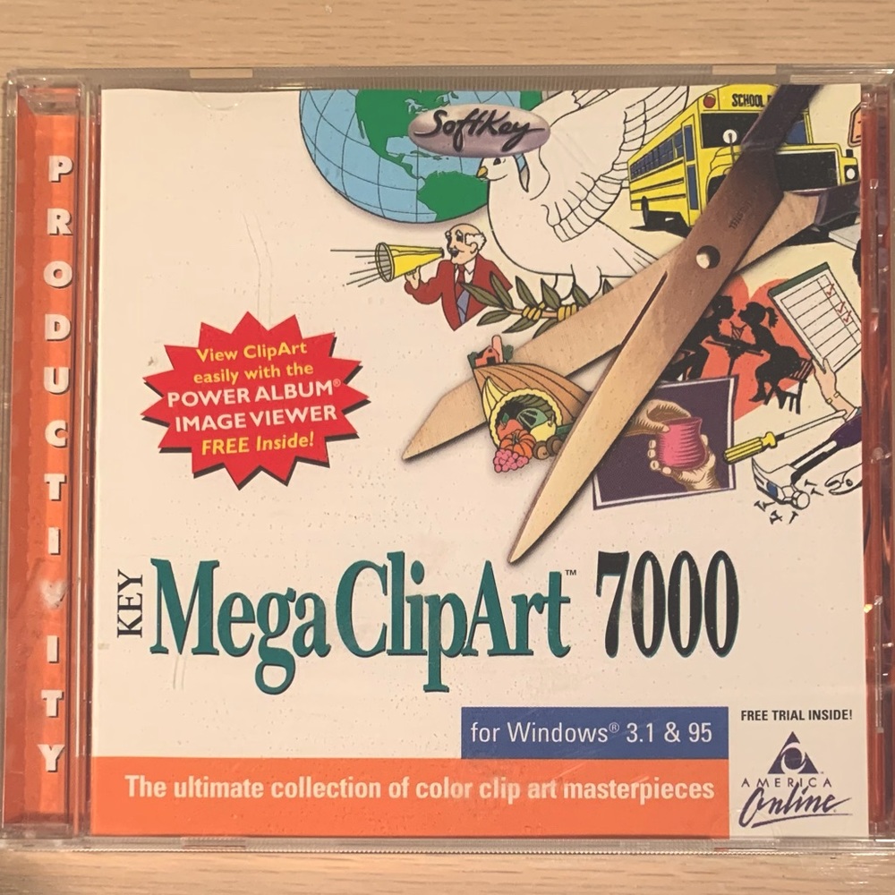 Key Mega ClipArt 7000, CD-Rom for PC, (Vintage) preowned
